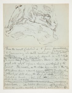 Estudo para The Quest of the Holy Grail (série de quinze pinturas para a Biblioteca Pública de Boston, concluída em 1901): estudo de cortinas de Edwin Austin Abbey