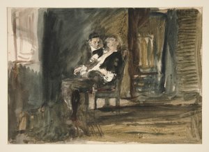 Estudo para A Letra Escarlate (pintura a óleo) de Edwin Austin Abbey