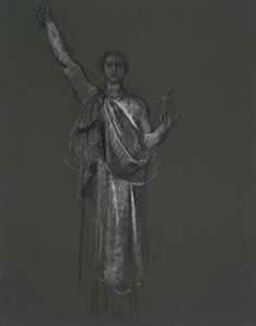 Estudo para figura alegórica da Arte, rondel na rotunda do edifício da capital do estado da Pensilvânia, Harrisburg, 1902-1911 de Edwin Austin Abbey