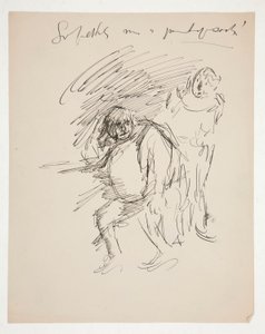 Estudo para uma peça shakespeariana não identificada, possivelmente Falstaff de Edwin Austin Abbey
