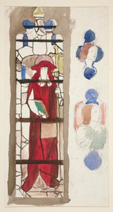 Estudo para um vitral não identificado retratando um cardeal (?) de Edwin Austin Abbey