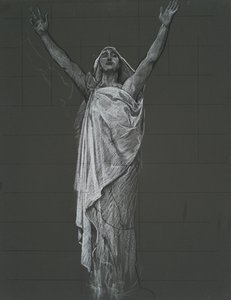 Estudo para figura de Religião Rondel na rotunda do Capitólio do Estado em Harrisburg, Pensilvânia, 1902-1911 de Edwin Austin Abbey