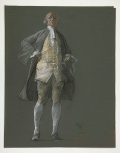 Estudo para figura do Representante Robert Morris em de Edwin Austin Abbey