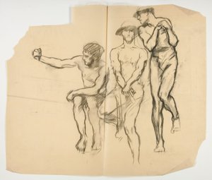 Estudo para forja de Vulcano; Três mineiros- metalúrgicos de Edwin Austin Abbey
