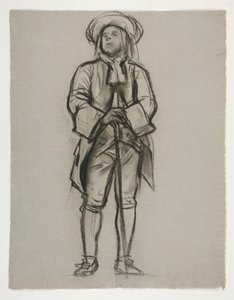 Estudo para a figura de Penn(?) ou Franklin(?) para mural no edifício do capitólio estadual em Harrisburg, Pensilvânia, 1902-1911 (completado por John Singer Sargent) de Edwin Austin Abbey