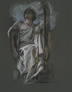 Estudo para a figura de The Genius of Pennsylvania em de Edwin Austin Abbey