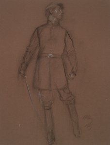 Estudo para a figura de um General da Guerra Civil, em de Edwin Austin Abbey