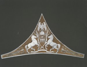Estudo para detalhes decorativos triangulares, no edifício do Capitólio do estado da Pensilvânia, Harrisburg, 1902-1911 de Edwin Austin Abbey