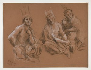 Estudo de 3 índios para de Edwin Austin Abbey