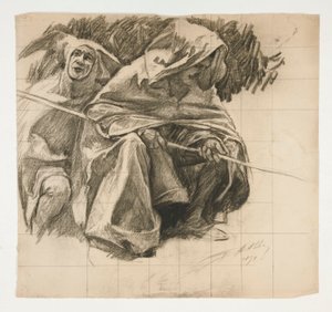 Estudo de The Fisher King, de The Quest of the Holy Grail (uma série de quinze quadros para a Biblioteca Pública de Boston, concluída em 1901) de Edwin Austin Abbey