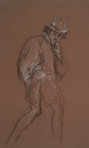 Estudo de um homem andando de Edwin Austin Abbey