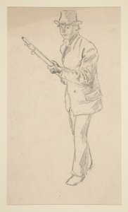 Estudo de um homem com uma caçadeira de Edwin Austin Abbey