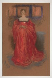 Estudo de uma mulher em trajes renascentistas - (ilustração não identificada para uma peça de Shakespeare?) de Edwin Austin Abbey