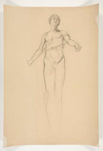 Estudo de uma figura alegórica feminina para mural no edifício da capital do estado em Harrisburg, Pennsylvania, 1902-1911 (completado por John Singer Sargent) de Edwin Austin Abbey