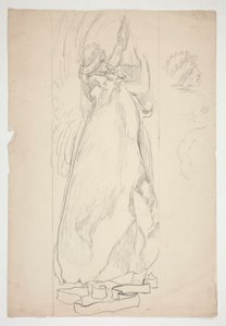 Estudo de um anjo (para vidro manchado? para um tecto?) de Edwin Austin Abbey