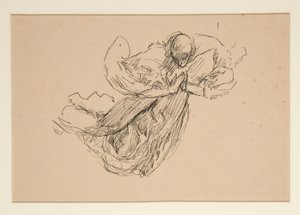 Estudo de um anjo (para vidro manchado? para um tecto?) de Edwin Austin Abbey