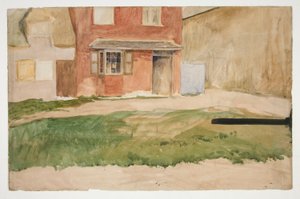 Estudo do exterior de um edifício de tijolos vermelhos de Edwin Austin Abbey