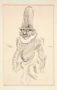 Estudo do homem em traje do século XV, possivelmente uma caricatura do período de de Edwin Austin Abbey