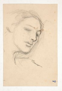 Estudo de três cabeças de uma mulher de Edwin Austin Abbey