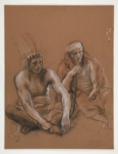 Estudo de dois índios para de Edwin Austin Abbey