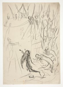The Achievement of the Grail, estudo para The Quest of the Holy Grail (série de quinze pinturas para a Biblioteca Pública de Boston, concluída em 1901) de Edwin Austin Abbey
