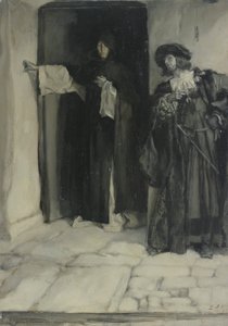 O Duque e Frei Thomas, de Medida por Medida, Ato I, Cena iii de Edwin Austin Abbey