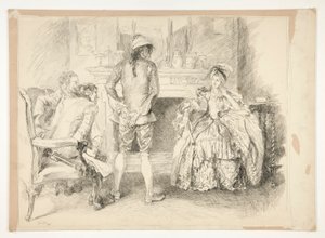 O homem de boa índole. Senhorita Richland e o oficial de justiça de Edwin Austin Abbey