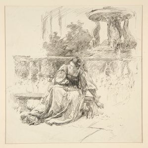 A carta rasgada, do Acto I, Cena ii, Dois Cavalheiros de Verona de Edwin Austin Abbey