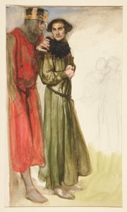 Cena não identificada de Shakespeare (dois homens) de Edwin Austin Abbey