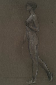 Estudo de figura não identificada para projeto mural no edifício do Capitólio do estado da Pensilvânia, Harrisburg, 1902-1911 de Edwin Austin Abbey