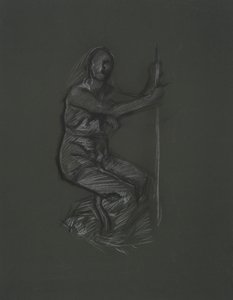 Estudo de figura não identificada para o projeto mural no edifício do Capitólio do estado da Pensilvânia, Harrisburg, 1902-1911 de Edwin Austin Abbey
