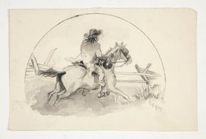 Ilustração não identificada [Homem a cavalo] de Edwin Austin Abbey