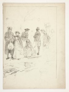 Ilustração sem título para Oliver Goldsmith de Edwin Austin Abbey
