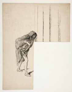 Homem andante de capa, esboço para uma peça de Shakespeare não identificada de Edwin Austin Abbey