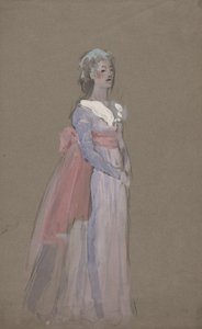Mulher no vestido Império - estudo de figurino para La Tosca de Edwin Austin Abbey