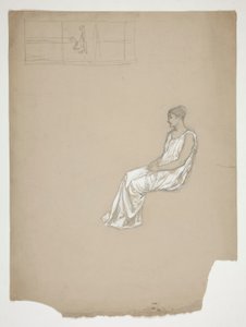 Mulher sentada em trajes clássicos: estudo para de Edwin Austin Abbey