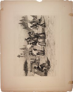 Jornais no acampamento, 1876 de Edwin Austin Forbes