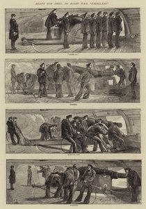 Heavy Gun Drill a bordo do HMS Excellent