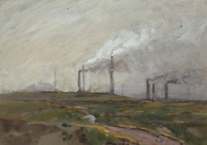 Paisagem nocturna (aguarela sobre papel)