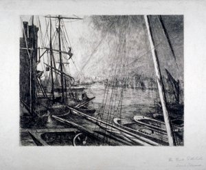 Piscina de Londres de Rotherhithe, com navios em primeiro plano, c1890.