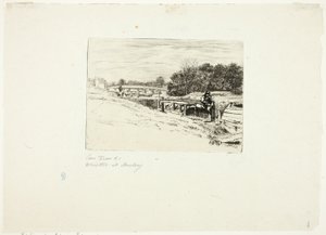 Whistler Sketching em Moulsey Lock de Edwin Edwards