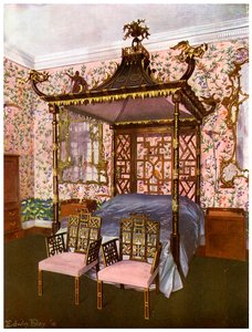 O quarto chinês de Chippendale, casa de badminton, Gloucestershire, 1911-1912.