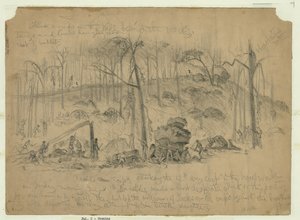 Ataque de Genl. Ewell&39;s Corps (divisão de Johnston), anteriormente sob Stonewall Jackson, no flanco direito do Exército da União em Culp&39;s Hill, mantido pelo 12º Corpo de exército