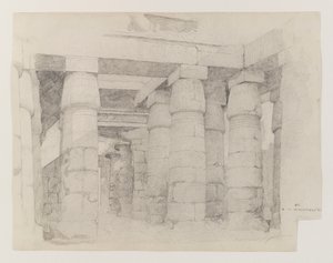 Templo de Khonsu em Karnak, 1887 (grafite em papel tufado)