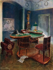 Escritório no país e escritório em Boite de Napoleão, o primeiro, Chateau de la Malmaison, França de Edwin John Foley