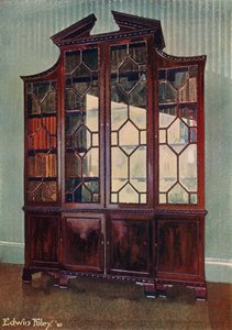Estante esculpida da biblioteca Chippendale de Edwin John Foley