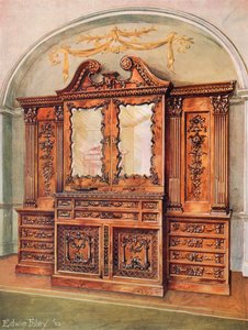 Estante esculpida em mogno - Estilo Chippendale - Influência francesa de Edwin John Foley