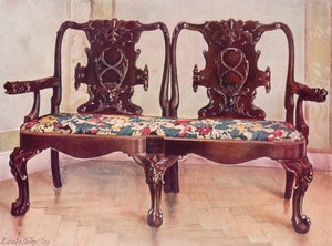Noz esculpida Darby e Joan Settee