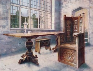 Mesa De Cavalete De Carvalho. &39;Mine Hosts&39; Chair de Edwin John Foley