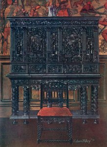 O Gabinete &39;Rubens&39;, Castelo de Windsor - Of Ebony Carved. Encaixes interiores embutidos e colunas de tartaruga